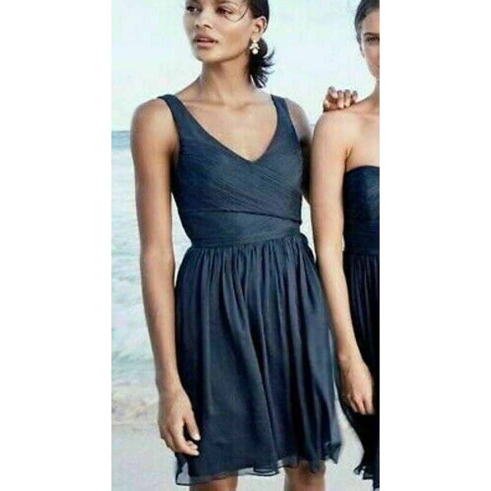 J. Crew Size 4 Fushia A-Line Silk Chiffon V-Neck Heidi Dress Cocktail Bridesmaid